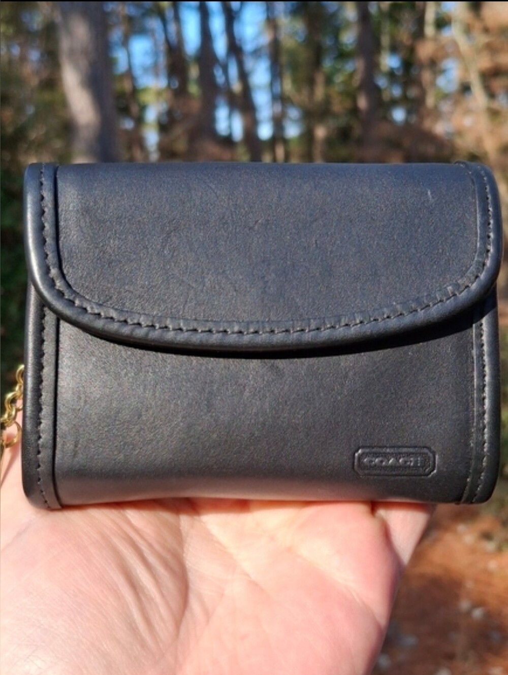 Rare New Vintage Coach Black Glove Tanned Leather Multi-Function Purse #7219 - Picture 3 of 13